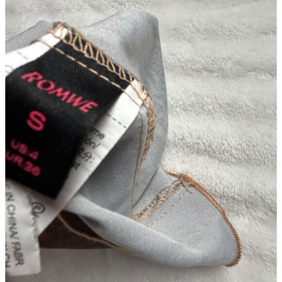 Romwe Womens Brown Pink Floral Boho Patchwork Maxi Skirt Small Elastic Waist - Picture 3 of 7